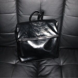 DKNY Black Leather Women's Backpack